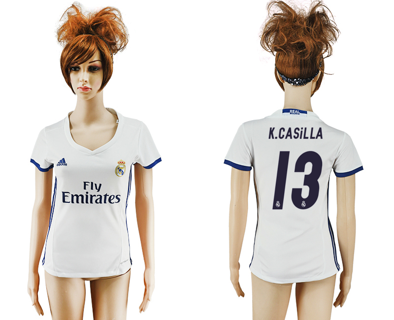 2016-17 Real Madrid 13 K.CASILLA Home Women Soccer Jersey