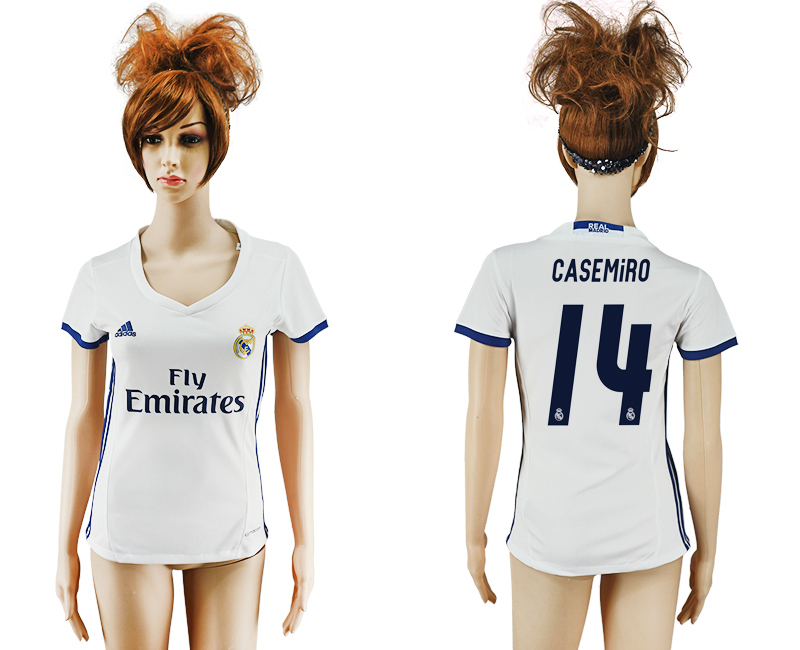 2016-17 Real Madrid 14 CASEMIRO Home Women Soccer Jersey
