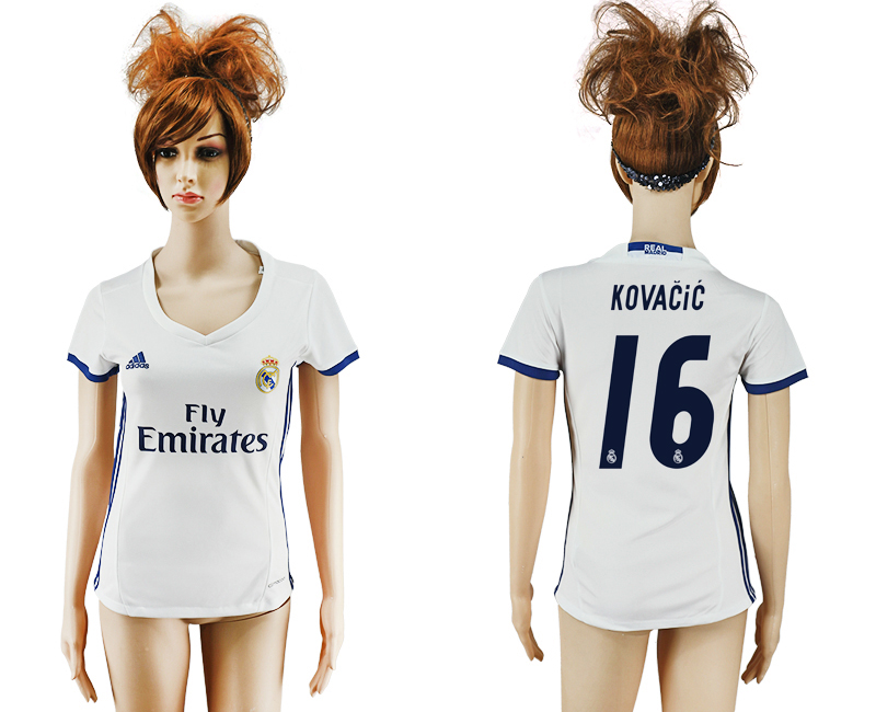 2016-17 Real Madrid 16 KOVACIC Home Women Soccer Jersey