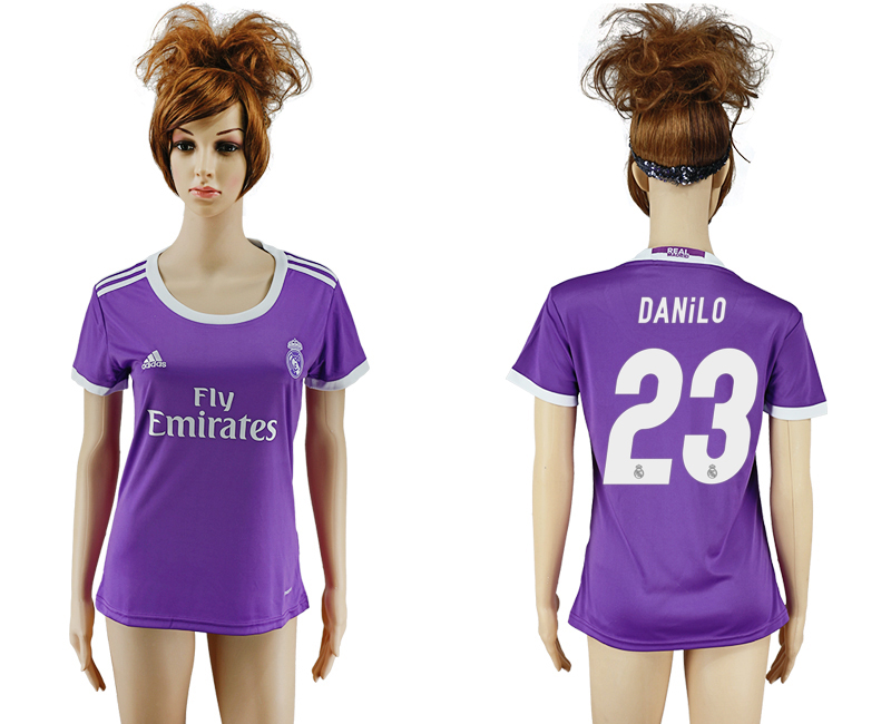 2016-17 Real Madrid 23 DANILO Away Women Soccer Jersey 2016-17 Real Madrid 23 DANILO Away Women Soccer Jersey