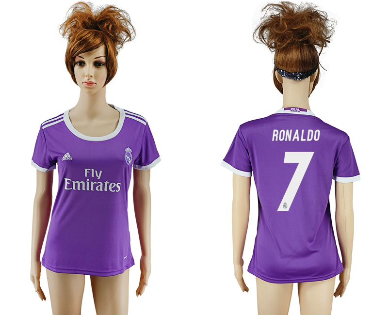 2016-17 Real Madrid 7 RONALDO Away Women Soccer Jersey
