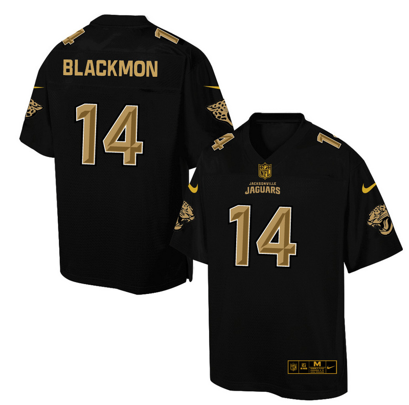 Nike Jaguars 14 Justin Blackmon Pro Line Black Gold Collection Elite Jersey