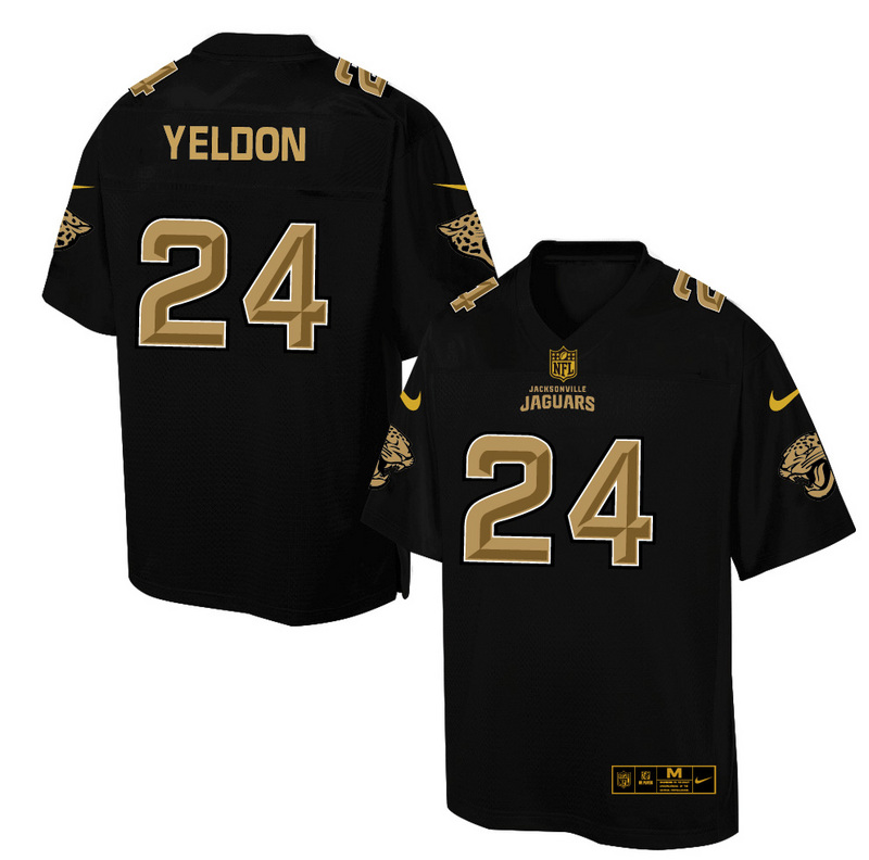 Nike Jaguars 24 T.J. Yeldon Pro Line Black Gold Collection Elite Jersey