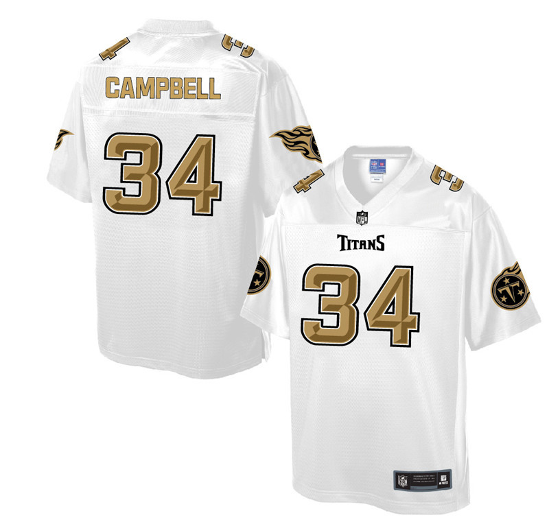 Nike Titans 34 William Campbell Pro Line White Gold Collection Elite Jersey