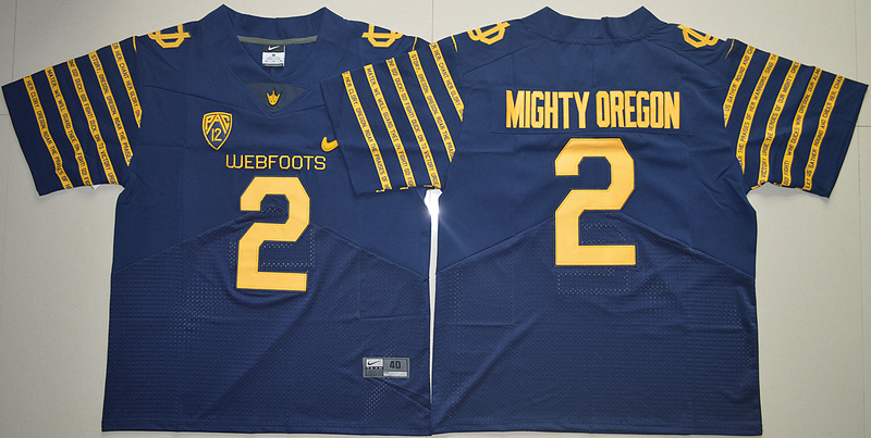 Oregon Ducks #2 Mighty Oregon Navy 2016 Spring Game 100th Anniversary Throwback Jersey