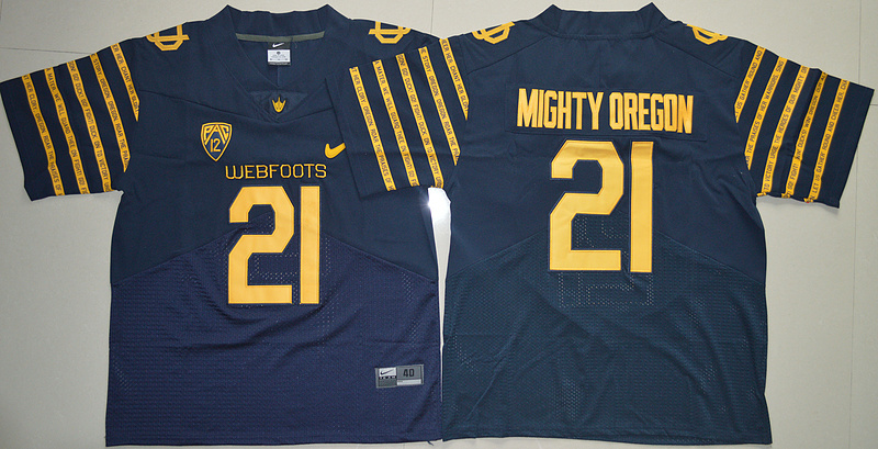 Oregon Ducks #21 Mighty Oregon Navy 2016 Spring Game 100th Anniversary Throwback Jersey