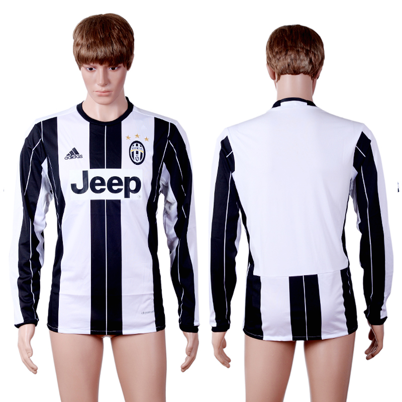 2016-17 Juventus Home Long Sleeve Thailand Soccer Jersey