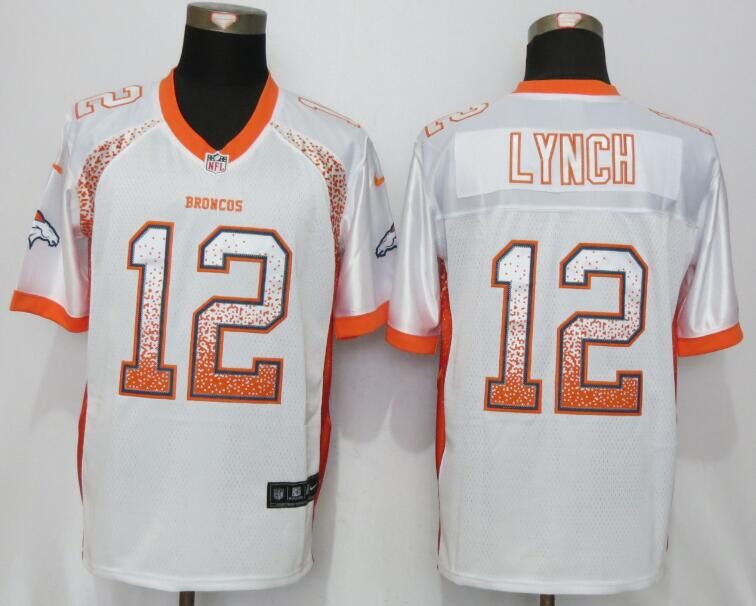 Nike Broncos 12 Paxton Lynch White Drift Fashion Elite Jersey
