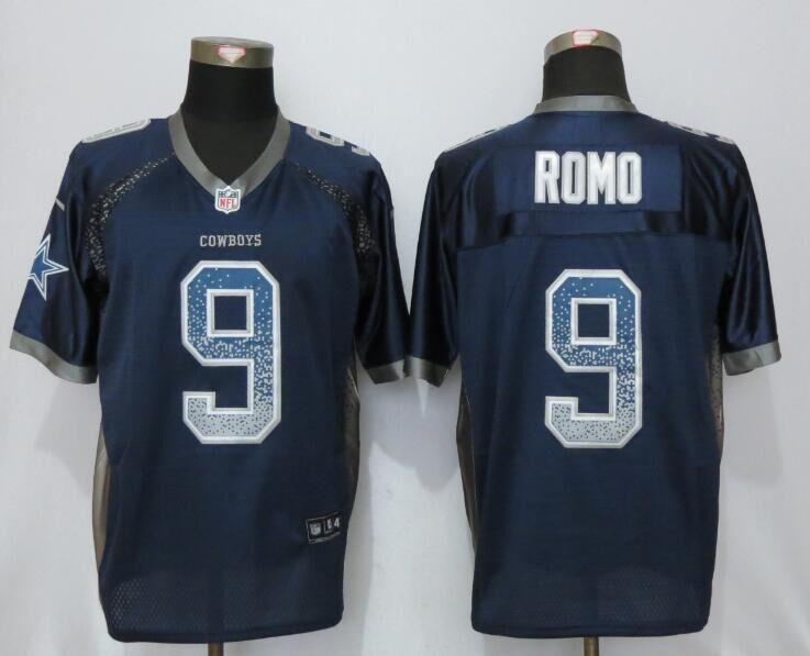 Nike Cowboys 9 Tony Romo Blue Drift Fashion Elite Jersey