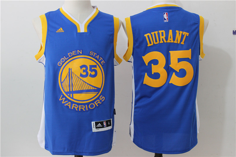 Warriors 35 Kevin Durant Blue Swingman Jersey - Click Image to Close