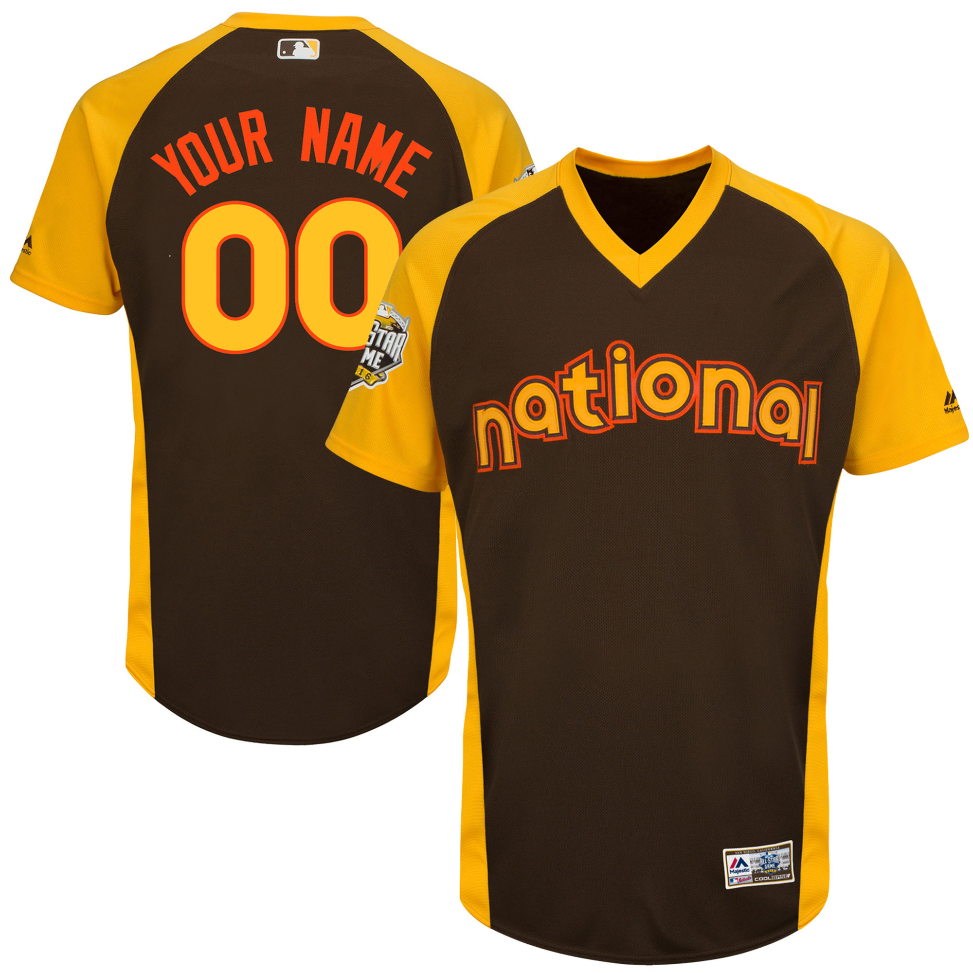 National League Brown 2016 All-Star Game Cool Base Batting Practice Player Customized Jersey - Click Image to Close
