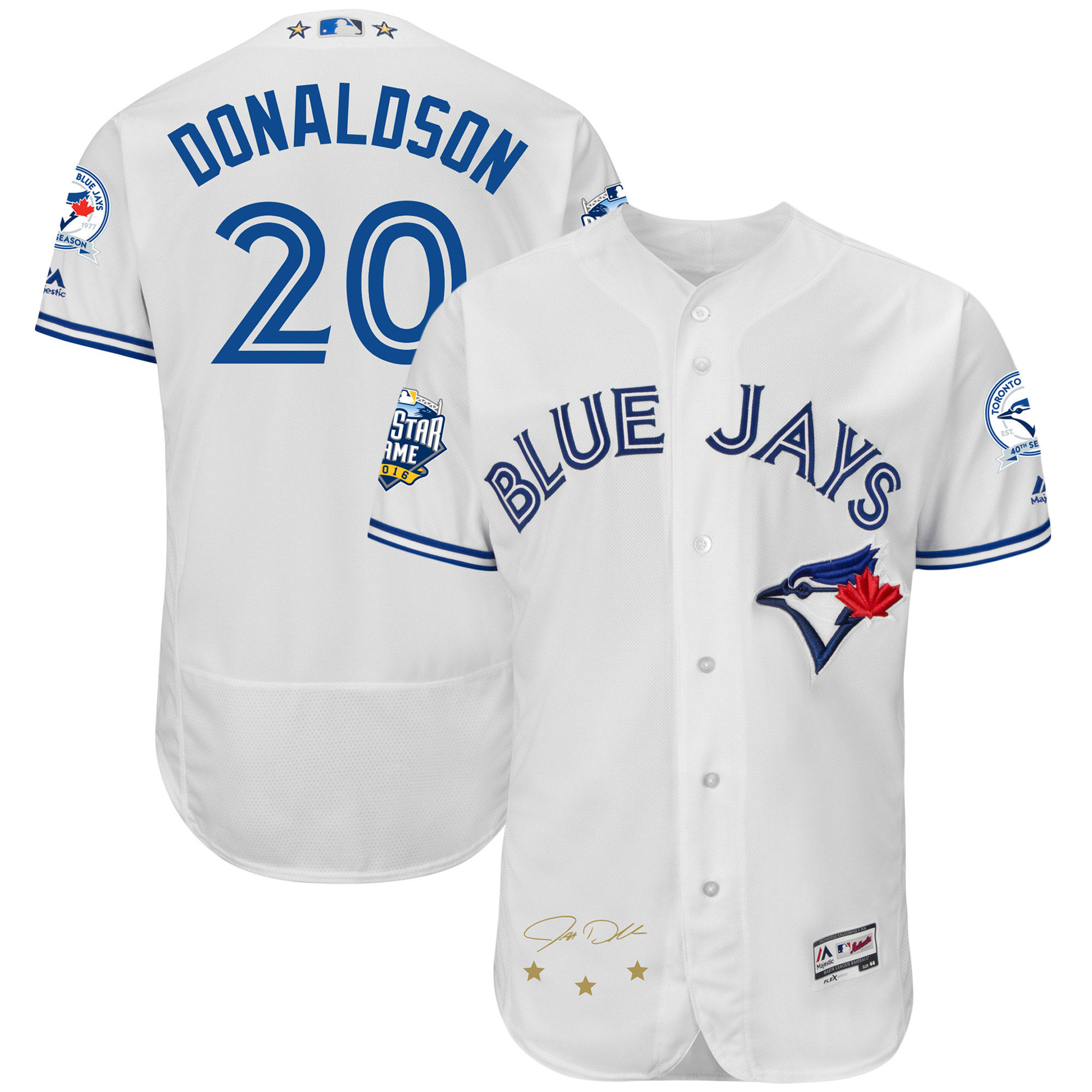 Blue Jays 20 Josh Donaldson White 2016 All-Star Game Signature Flexbase Jersey