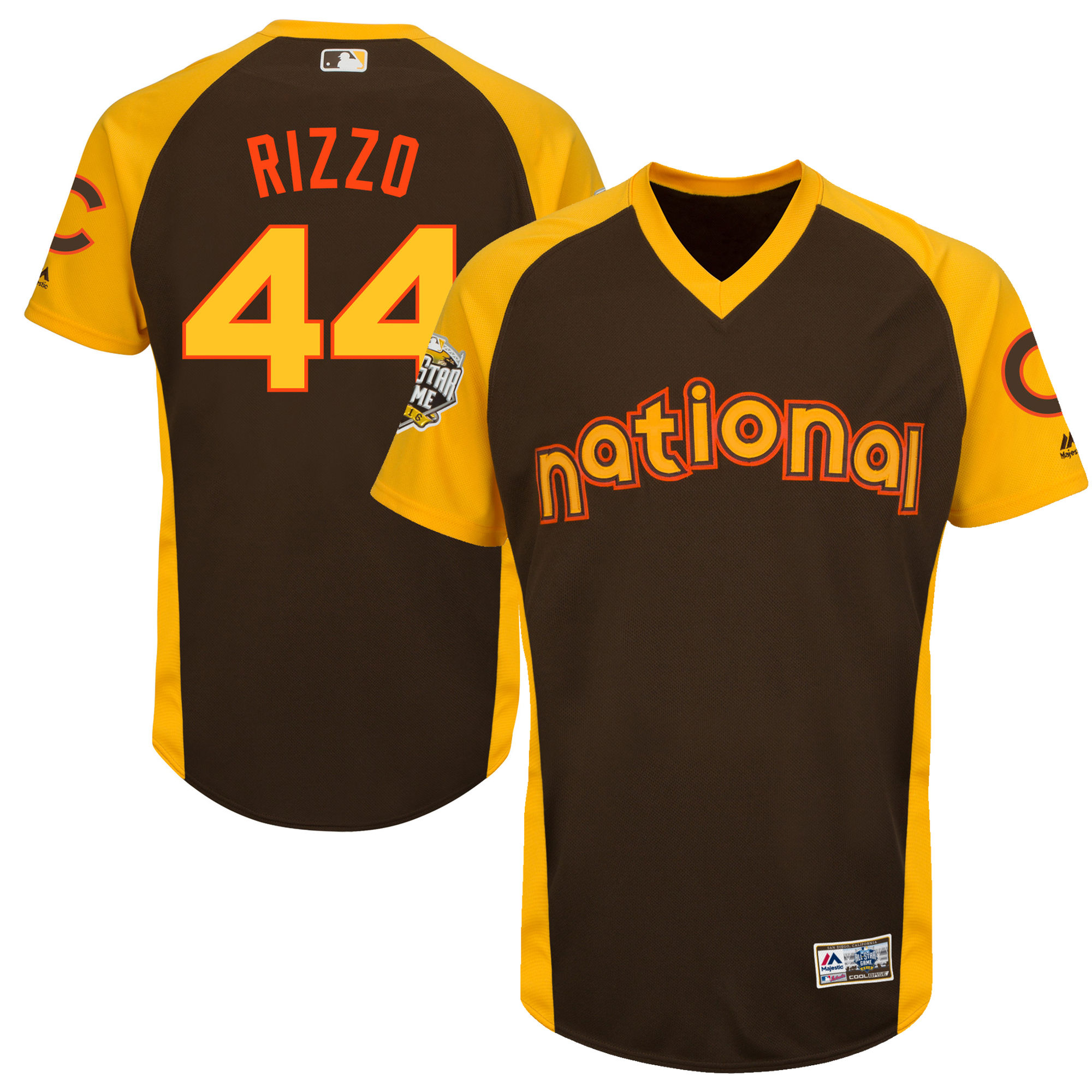 Cubs 44 Anthony Rizzo Brown 2016 All-Star Game Cool Base Batting Practice Player Jersey