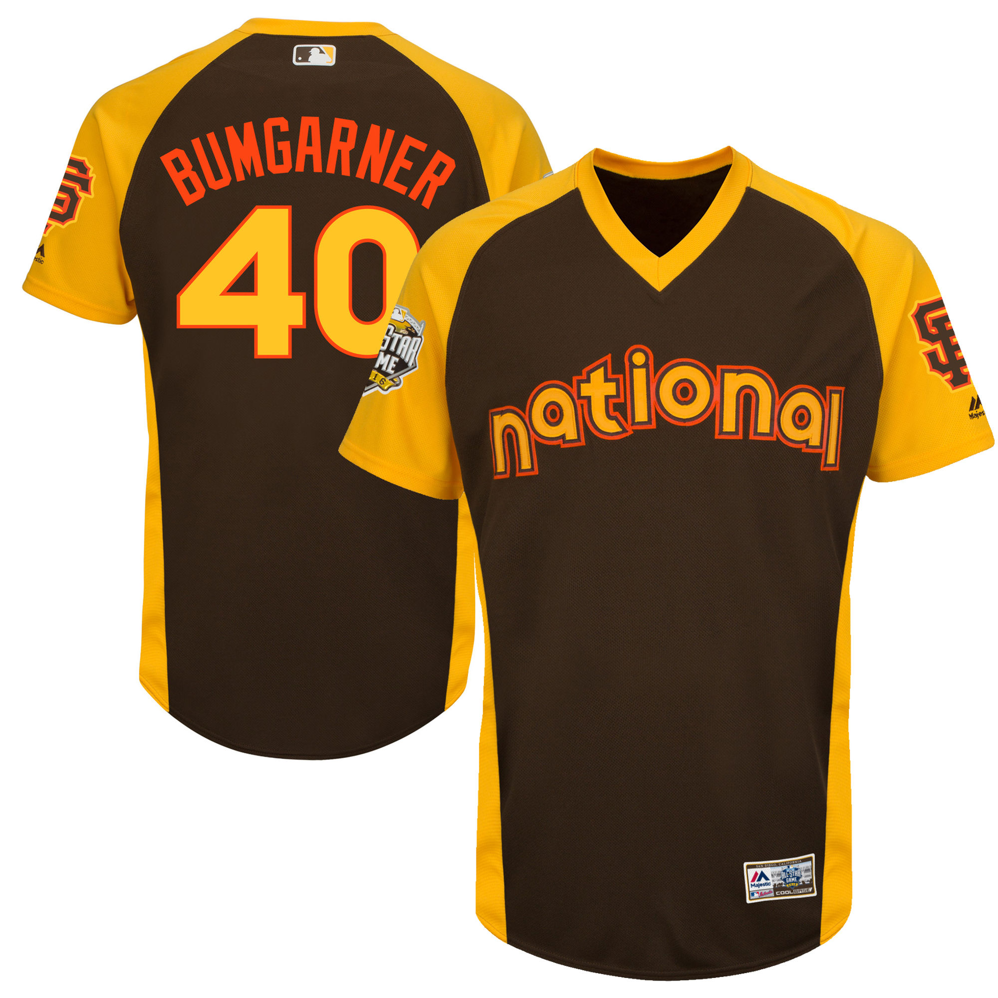 Giants 40 Madison Bumgarner Brown 2016 All-Star Game Cool Base Batting Practice Player Jersey