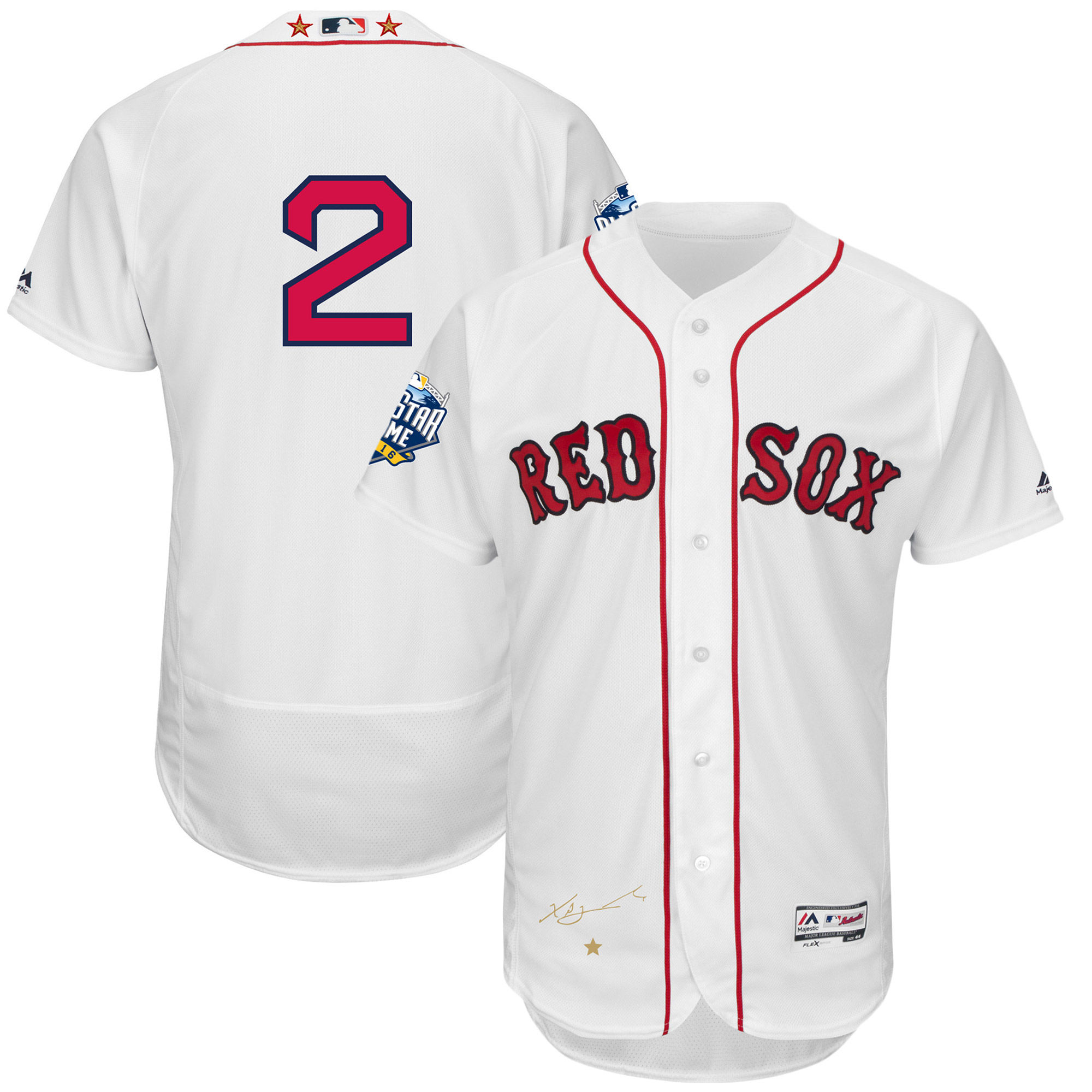 Red Sox 2 Xander Bogaerts White 2016 All-Star Game Signature Flexbase Jersey