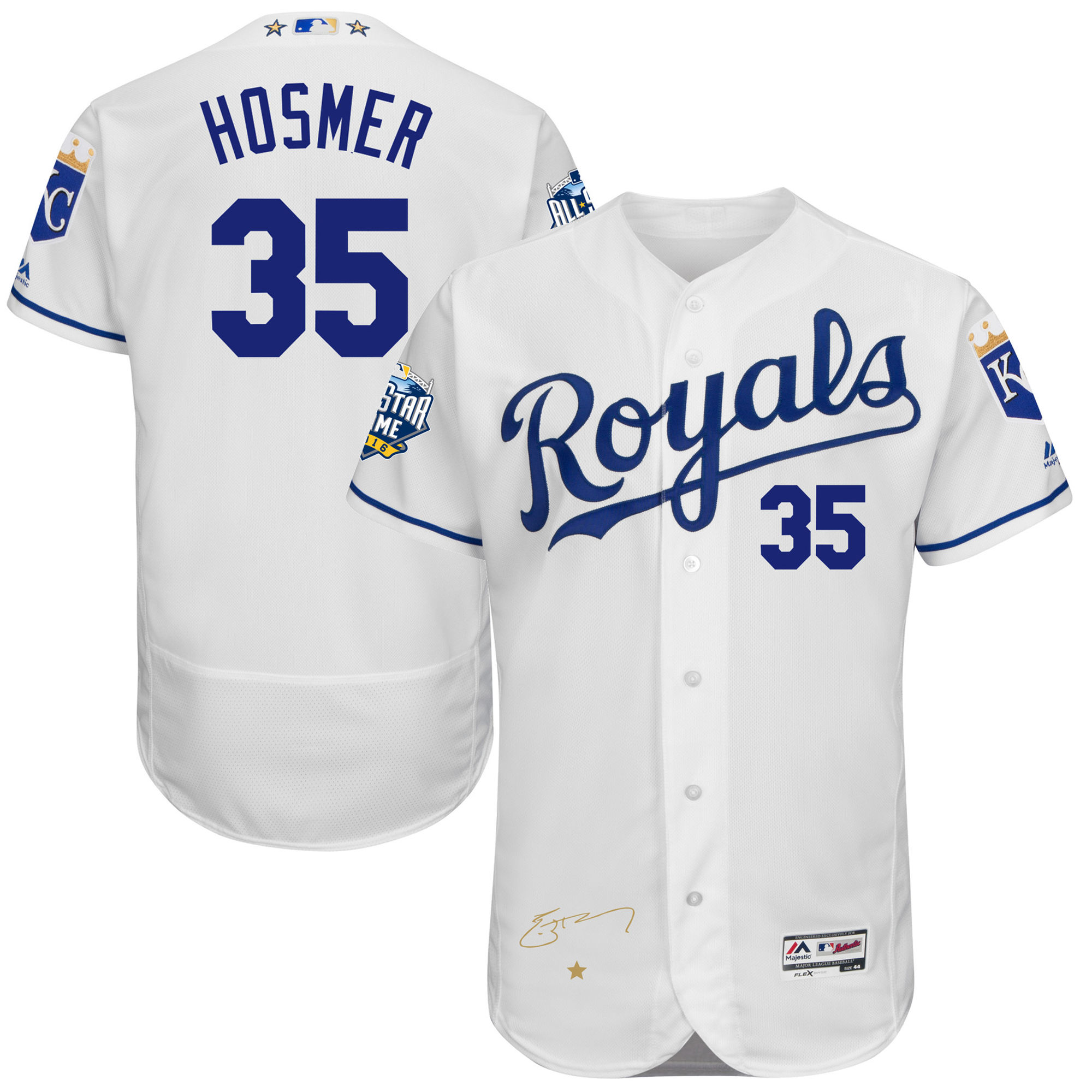 Royals 35 Eric Hosmer White 2016 All-Star Game Signature Flexbase Jersey