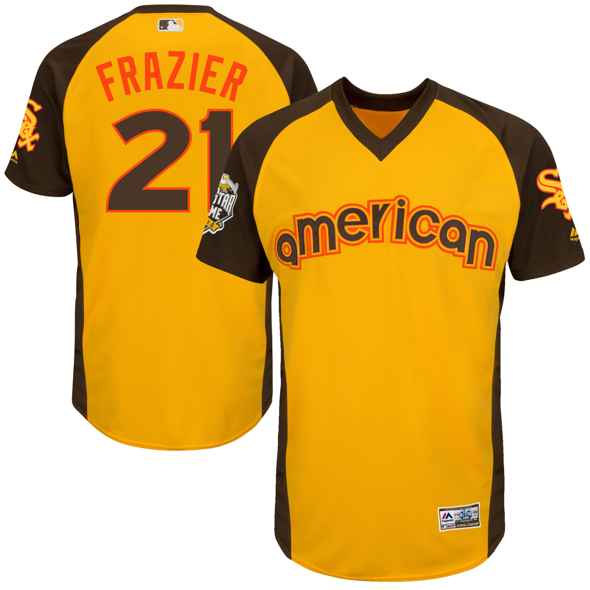 White Sox 21 Todd Frazier Yellow 2016 All-Star Game Cool Base Batting Practice Player Jersey