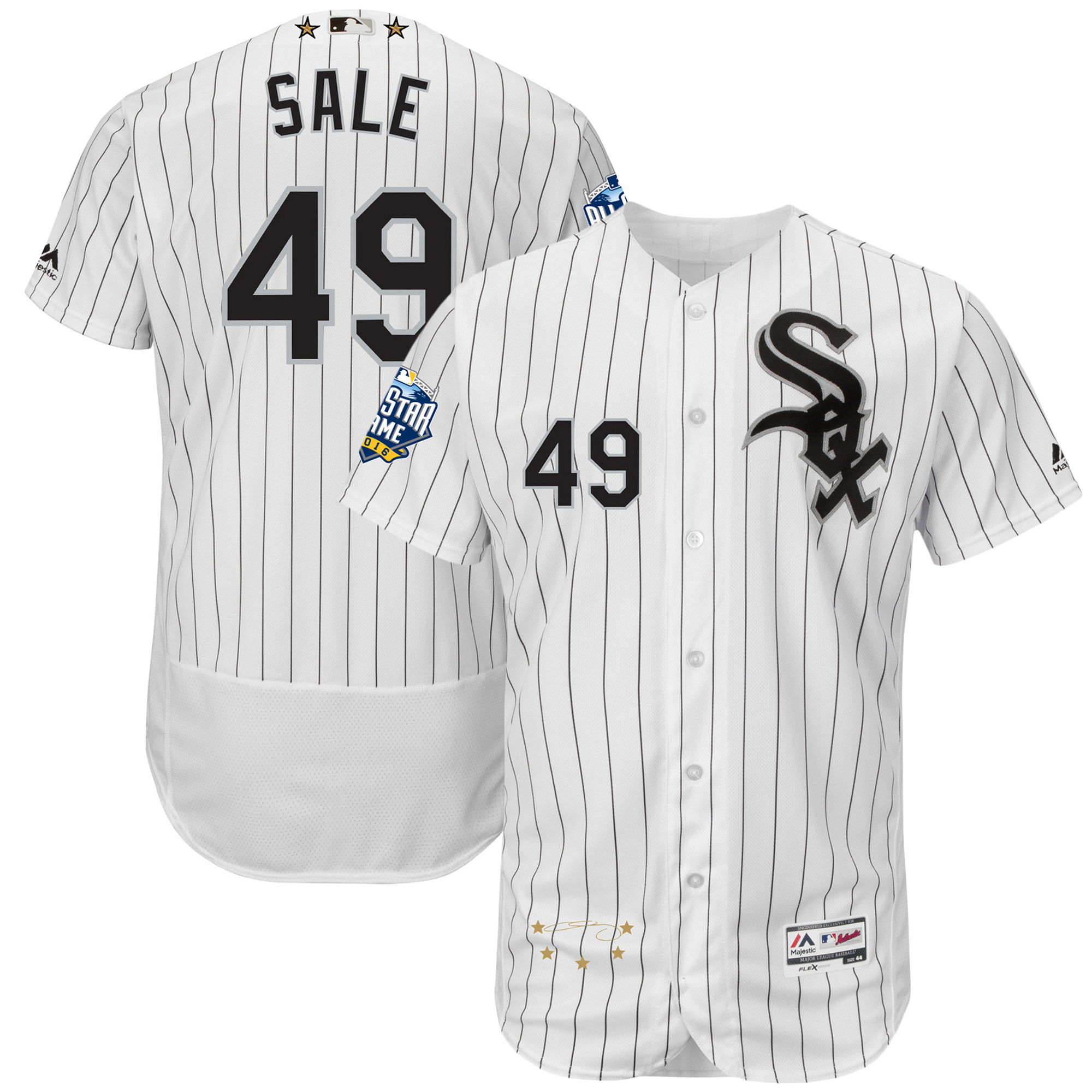 White Sox 49 Chris Sale White 2016 All-Star Game Signature Flexbase Jersey