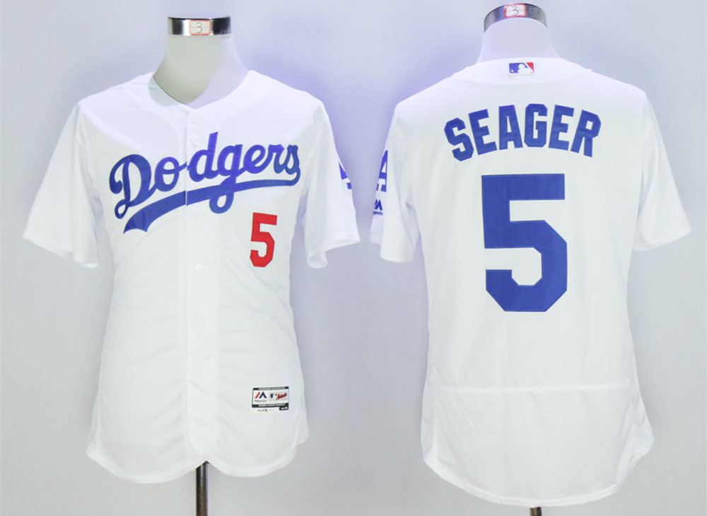 Dodgers 5 Corey Seager White Flexbase Jersey