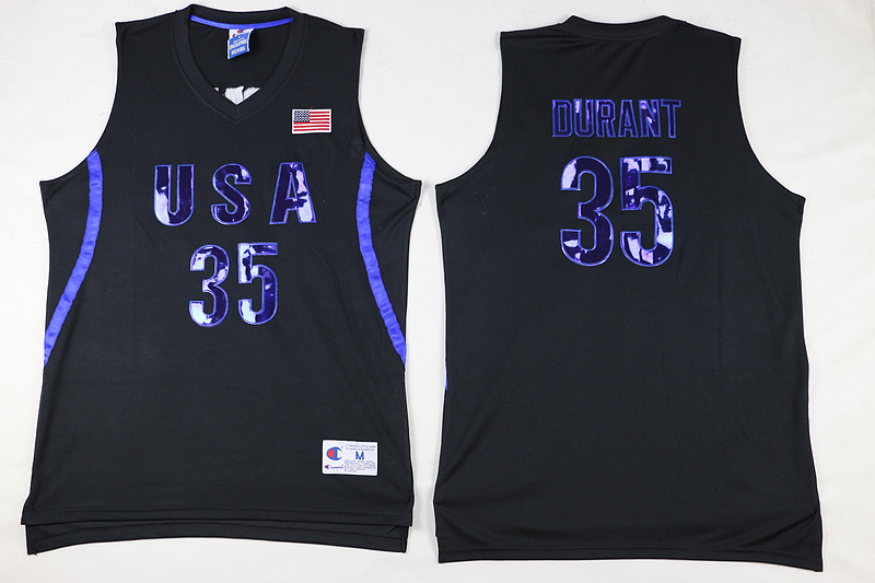 USA 35 Kevin Durant Black Stitched Jersey