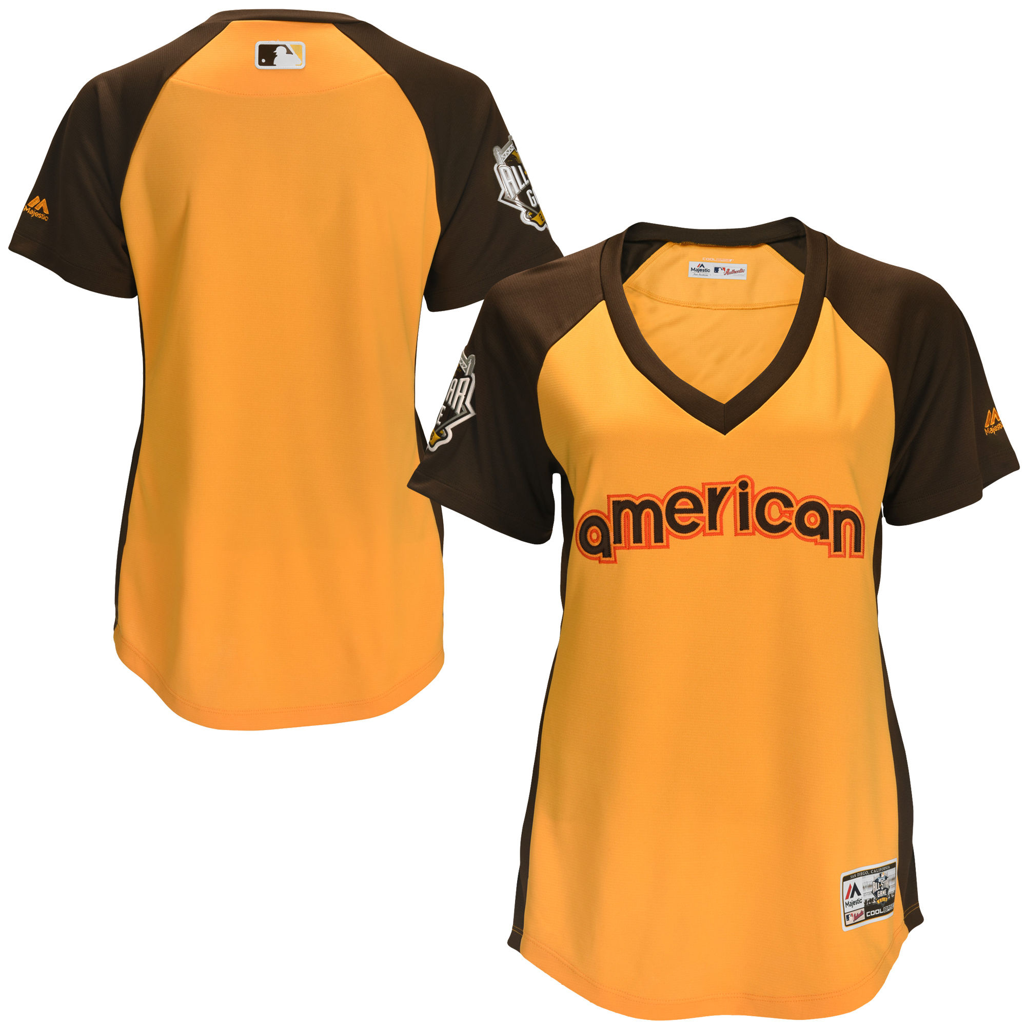 American League Blank Yellow Women 2016 All-Star Game Cool Base Batting Practice Player Jersey - Click Image to Close