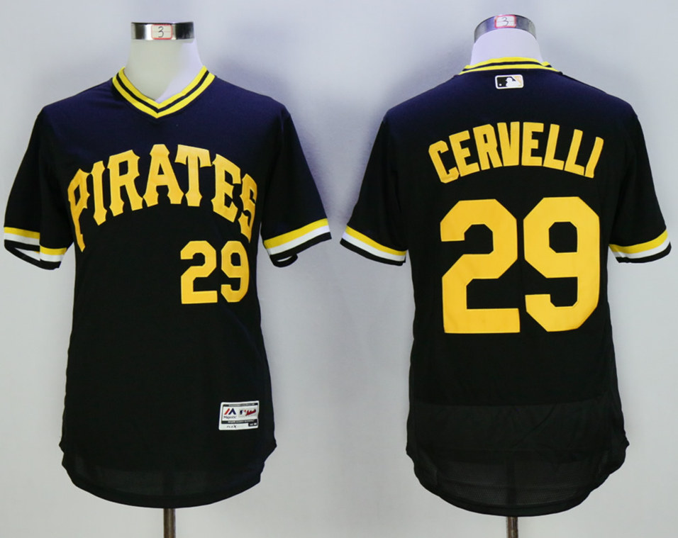 Pirates 29 Francisco Cervelli Black 1982 Cooperstown Collection Flexbase Jersey
