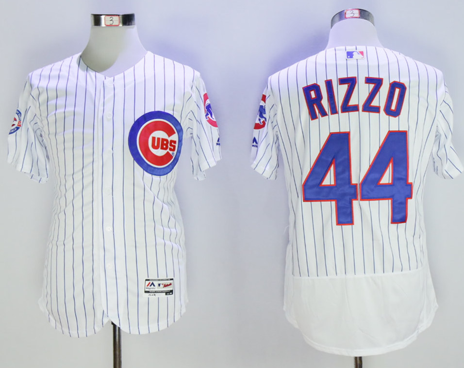 Cubs 44 Anthony Rizzo White With 100th Anniversary Patch Flexbase Jersey Cubs 44 Anthony Rizzo White With 100th Anniversary Patch Flexbase Jersey