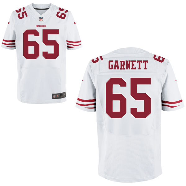 Nike 49ers 65 Joshua Garnett White Elite Jersey