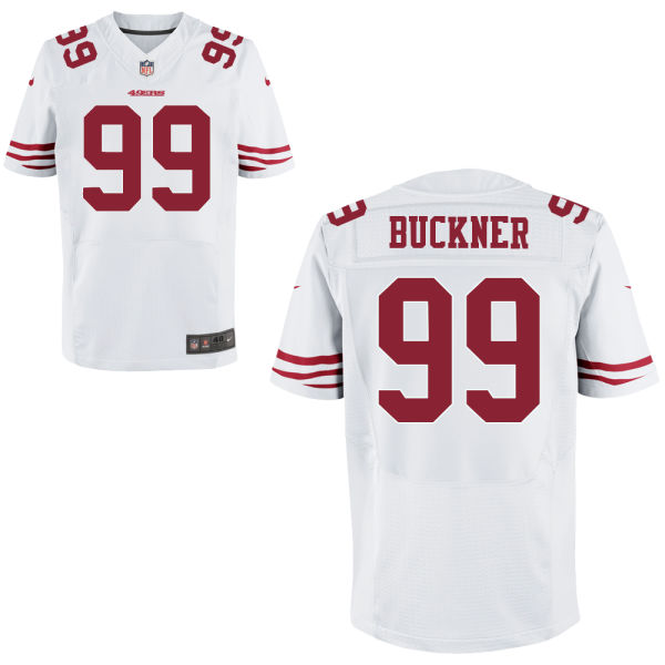 Nike 49ers 99 DeForest Buckner White Elite Jersey