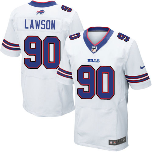 Nike Bills 90 Shaq Lawson White Elite Jersey