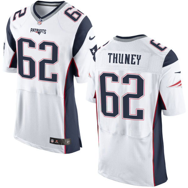 Nike Patriots 62 Joe Thuney White ELite Jersey