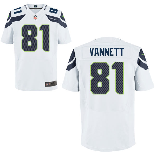 Nike Seahawks 81 Nick Vannett White Elite Jersey