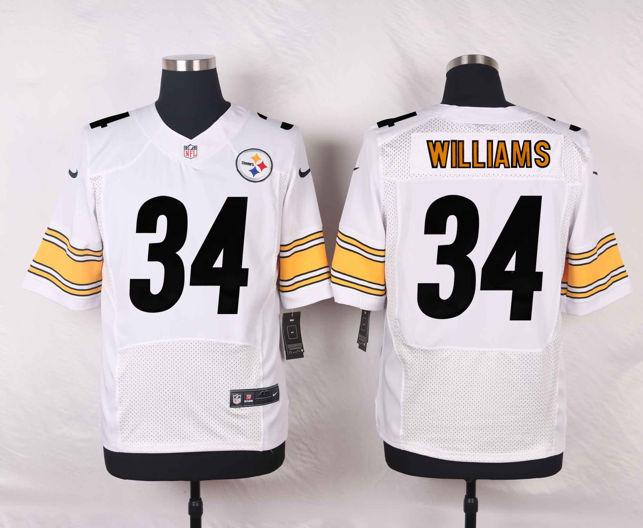 Nike Steelers 34 DeAngelo Williams White Elite Jersey