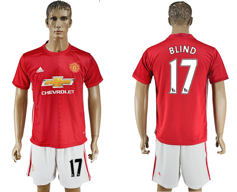 2016-17 Manchester United 17 BLIND Home Soccer Jersey