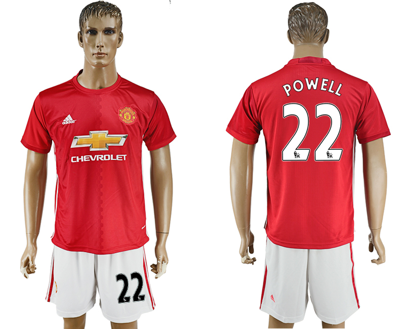 2016-17 Manchester United 22 POWELL Home Soccer Jersey