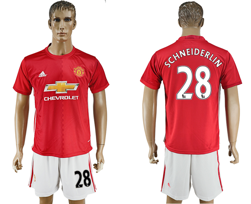 2016-17 Manchester United 28 SCHNEIDERLIN Home Soccer Jersey
