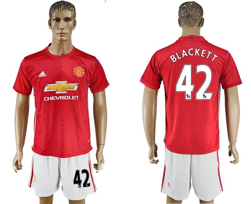 2016-17 Manchester United 42 BLACKETT Home Soccer Jersey