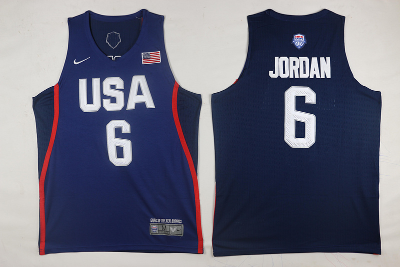 USA Basketball 6 DeAndre Jordan Royal Nike Rio Elite Stitched Jersey