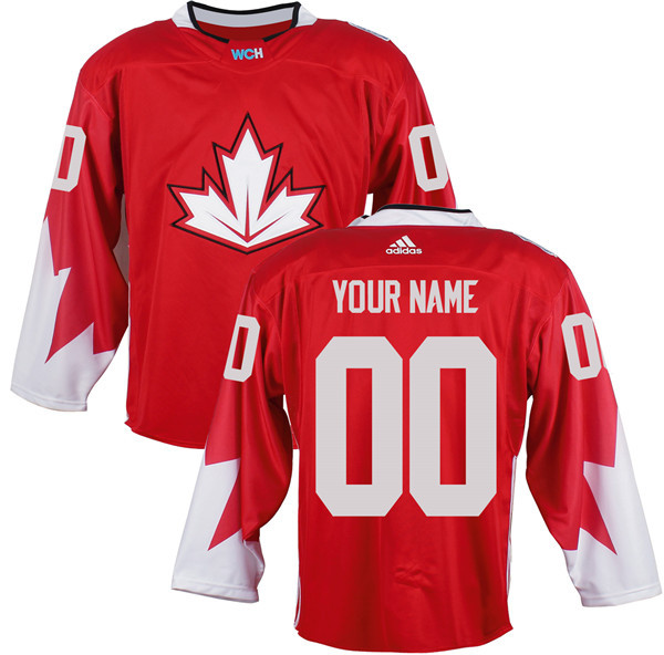 Canada Men's Red World Cup of Hockey 2016 Premier Custom Jersey - Click Image to Close