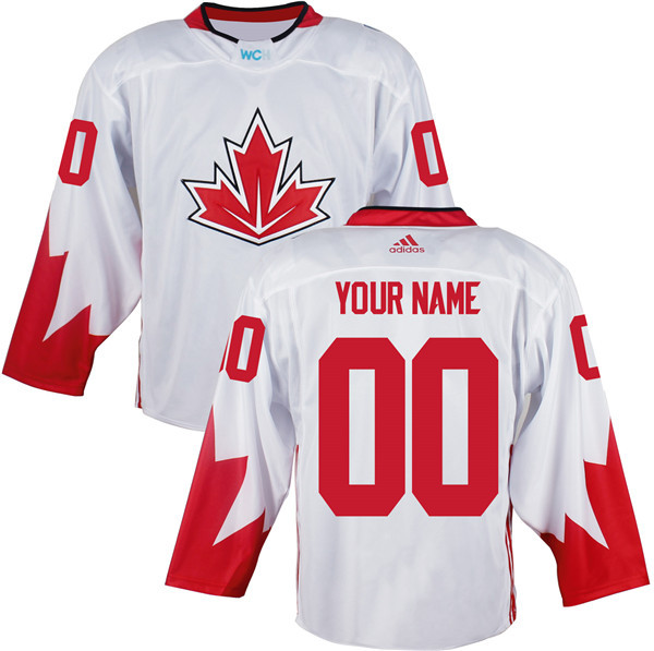 Canada Men's White World Cup of Hockey 2016 Premier Custom Jersey