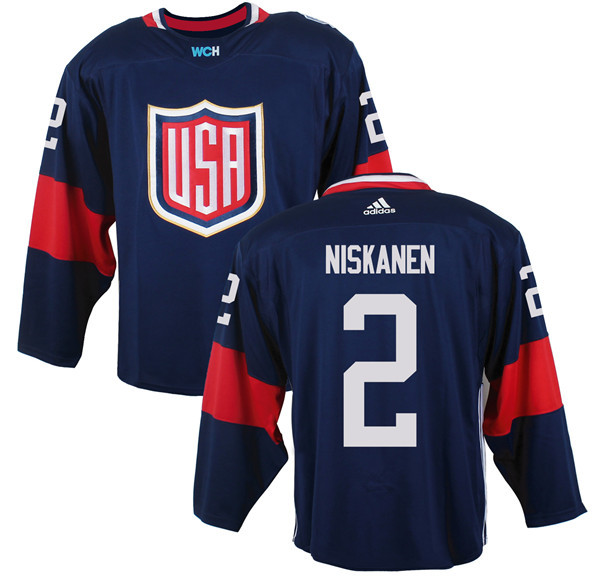 USA 2 Matt Niskanen Navy 2016 World Cup of Hockey Premier Player Jersey