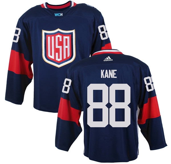 USA 88 Patrick Kane Navy 2016 World Cup of Hockey Premier Player Jersey - Click Image to Close
