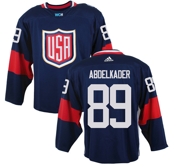 USA 89 Justin Abdelkader Navy 2016 World Cup of Hockey Premier Player Jersey