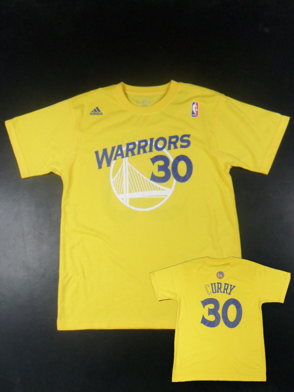 Warriors 30 Stephen Curry Gold Men's T-Shirt
