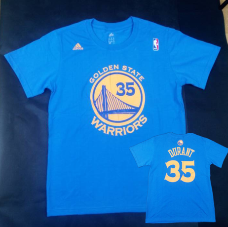 Warriors 35 Kevin Durant Blue Men's T-Shirt