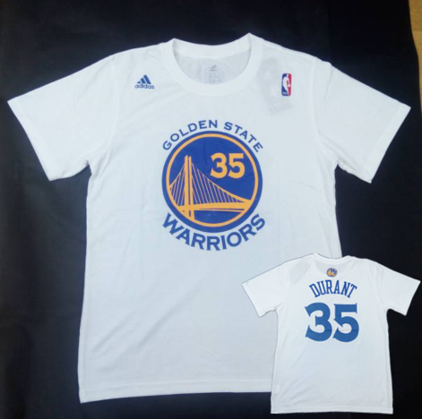 Warriors 35 Kevin Durant White Men's T-Shirt