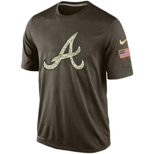 Nike Atlanta Braves Olive Green Salute To Service Dri Fit Men's T-Shirt