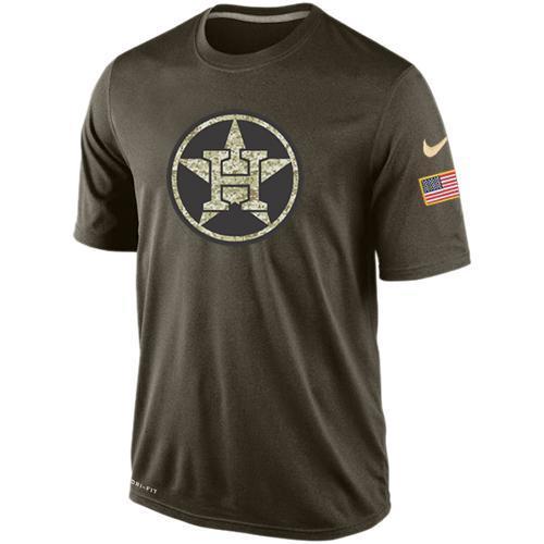 Nike Houston Astros Olive Green Salute To Service Dri Fit Men's T-Shirt