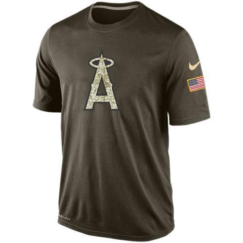 Nike Los Angeles Angels Olive Green Salute To Service Dri Fit Men's T-Shirt