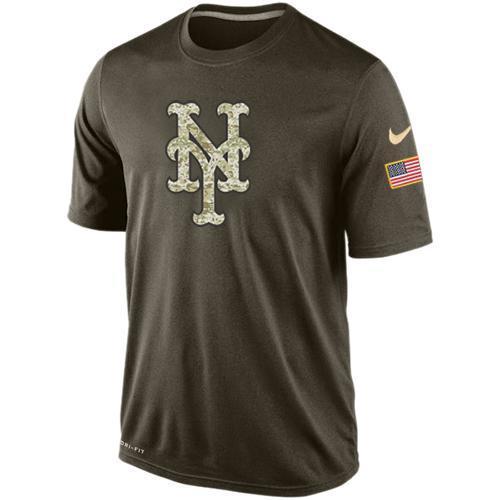 Nike New York Mets Olive Green Salute To Service Dri Fit Men's T-Shirt